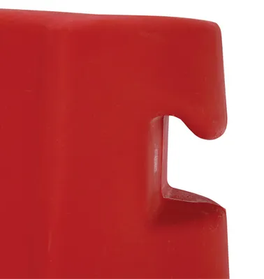 Vestil BCD-7636-RD stackable poly barricade shown from an alternate angle