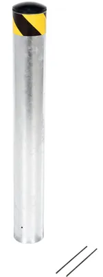 Vestil Galvanized Steel Pour In Place Bollard 42 In. x 4-1/2 In. Gray