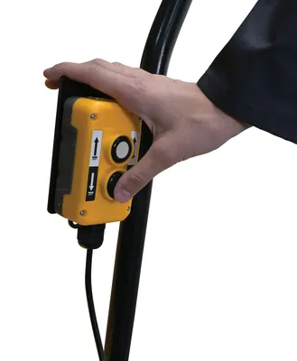 Vestil CART-1000D-DC dc powered hydraulic elevating cart shown from an alternate angle