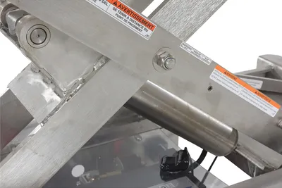 Vestil CART-1000D-DC-SS stainless steel scissor cart shown from an alternate angle