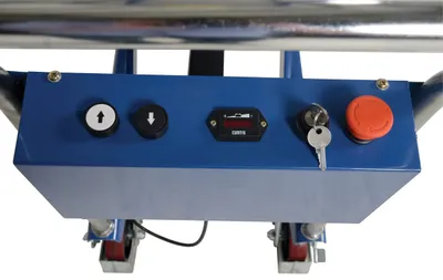 Vestil CART-400-D-LA linear actuated elevating cart shown from an alternate angle