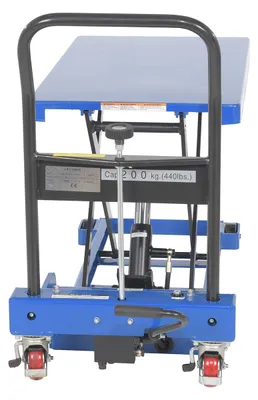 Vestil CART-400-LP-AS low profile scissor cart w auto-shift shown from an alternate angle