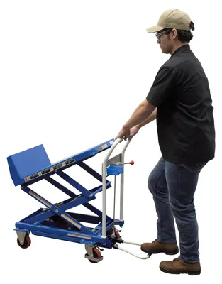 Vestil CART-400-LT lift & tilt carts with sequence select shown from an alternate angle