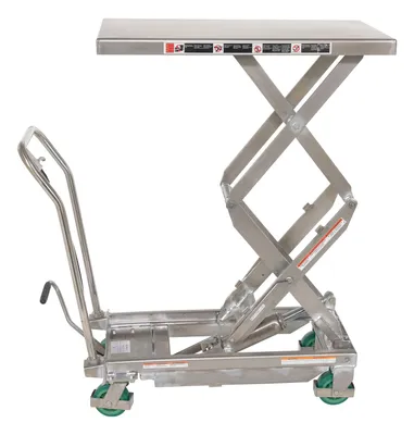 Vestil CART-600-D-SS2 stainless steel scissor cart shown from an alternate angle