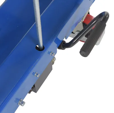 Vestil CART-900-LP-AS low profile scissor cart w auto-shift shown from an alternate angle