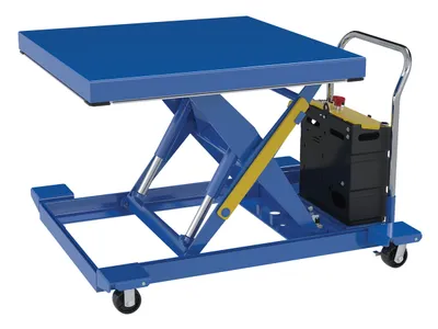 Vestil Steel DC Heavy Duty Low Profile Scissor Lift Carts 42 In. x 42 In. 2000 Lb. Capacity Blue