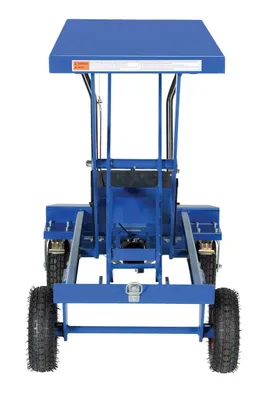 Vestil CART-PN-1500 pneumatic tire elevating cart shown from an alternate angle