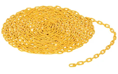 Vestil Steel Bollard Safety Chain 25 Foot 3/16 In. Thickness Yellow
