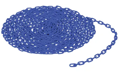 Vestil Steel Bollard Safety Chain 50 Foot 3/16 In. Thickness Blue