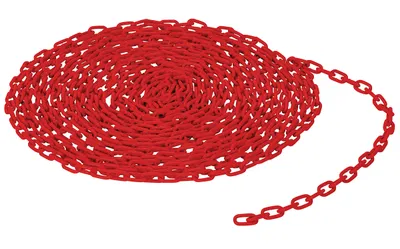 Vestil Steel Bollard Safety Chain Per Foot 3/16 In. Thickness Red