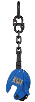 Vestil CPC-10 vertical plate clamps with chain shown from an alternate angle