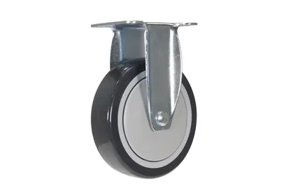 Vestil Polyurethane Rigid Caster 5 In. Diameter x 1 In. Width 330 Lb. Capacity Dark Gray/Light Gray