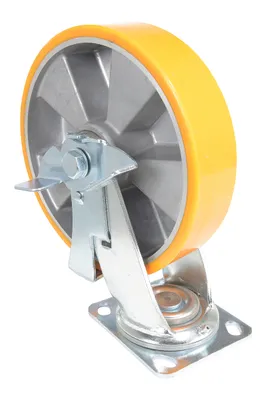 Vestil CST-VE-8X2PUA-SWB polyurethane caster shown from an alternate angle