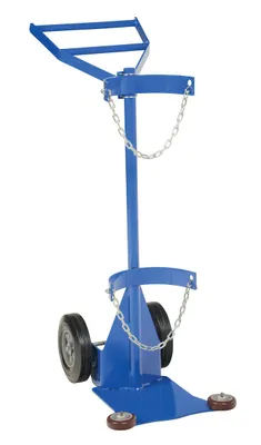 Vestil Steel Portable Deluxe Cylinder Lifter with Hard Rubber Wheels 26-15/16 In. x 19 In. x 51-3/8 In. 500 Lb. Blue