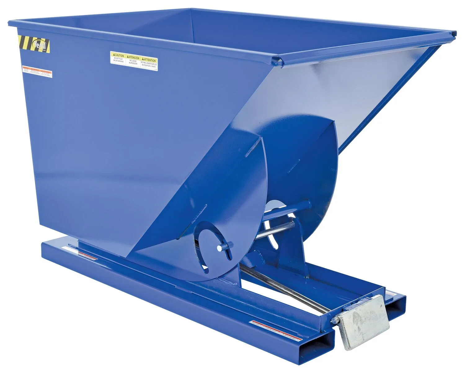 Vestil D-100-HD d style - self-dumping steel hoppers with bumper release
