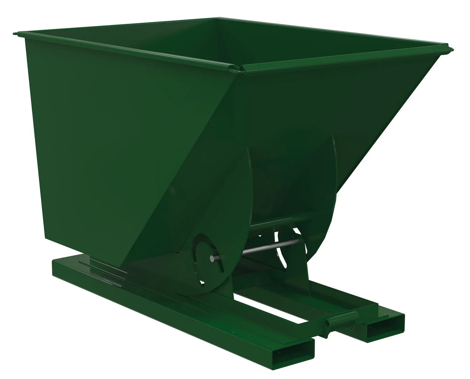Vestil D-100-HD-NB-GRN-H d-style hoppers, no bump & dump