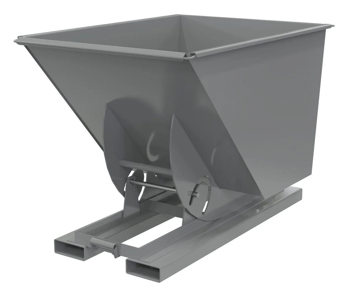 Vestil D-100-HD-NB-GY-SG d-style hoppers, no bump & dump