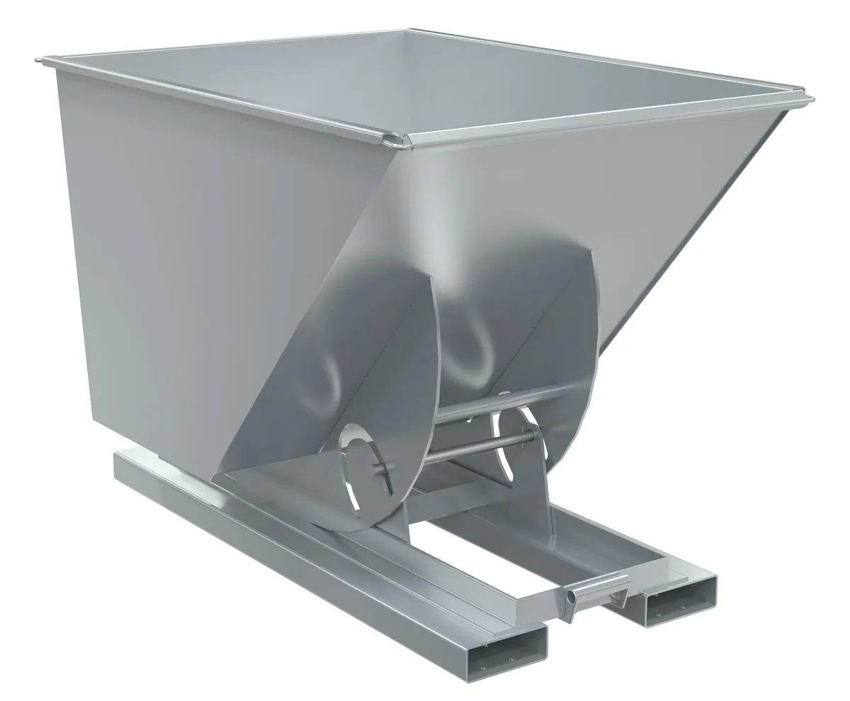 Vestil D-100-LD-NB-SL d-style hoppers, no bump & dump