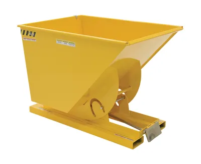 Vestil Steel Light Duty Self Dumping Hopper 1 Cubic Yard 2000 Lb. Capacity Yellow