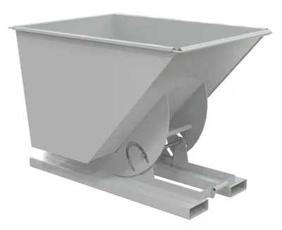 Vestil Steel Medium Duty No Bump & Dump Hopper 1 Cubic Yard 4000 Lb. Capacity Machine Gray