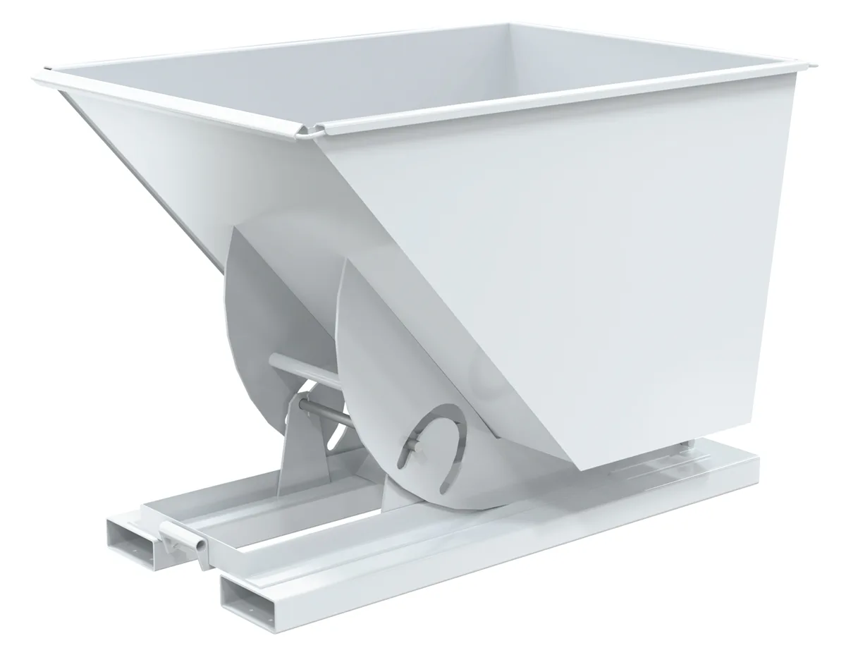 Vestil D-100-MD-NB-WHT d-style hoppers, no bump & dump