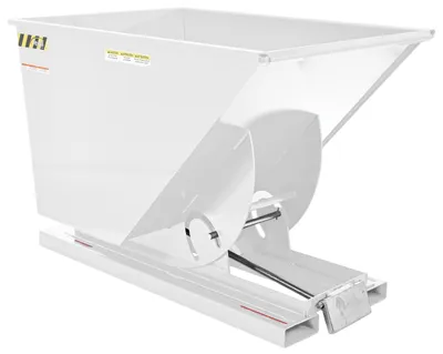 Vestil Steel Medium Duty Self Dumping Hopper 1 Cubic Yard 4000 Lb. Capacity White