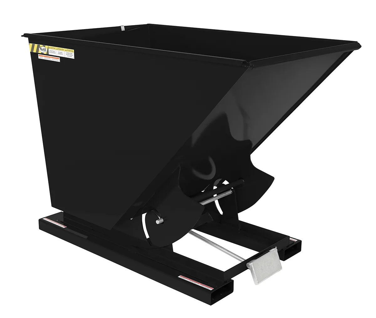 Vestil D-150-HD-BLK-SG d style - self-dumping steel hoppers with bumper release