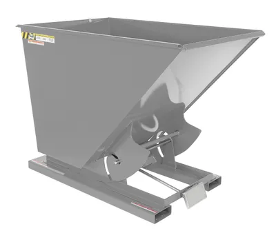 Vestil Steel Heavy Duty Self Dumping Hopper 1-1/2 Cubic Yard 6000 Lb. Capacity Machine Gray