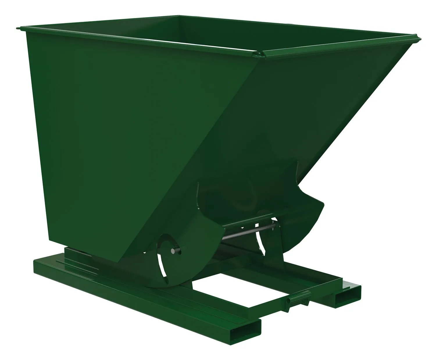 Vestil D-150-HD-NB-GRN-H d-style hoppers, no bump & dump