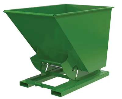 Vestil Steel Heavy Duty No Bump & Dump Hopper 1-1/2 Cubic Yard 6000 Lb. Capacity Tractor Green