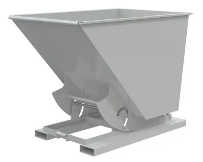 Vestil Steel Heavy Duty No Bump & Dump Hopper 1-1/2 Cubic Yard 6000 Lb. Capacity Machine Gray