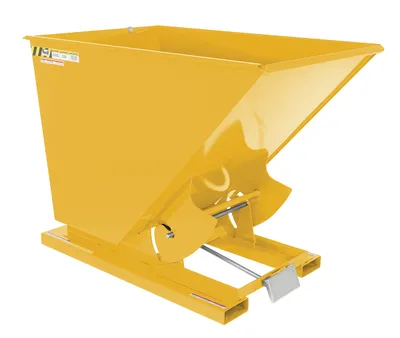 Vestil Steel Heavy Duty Self Dumping Hopper 1-1/2 Cubic Yard 6000 Lb. Capacity Yellow