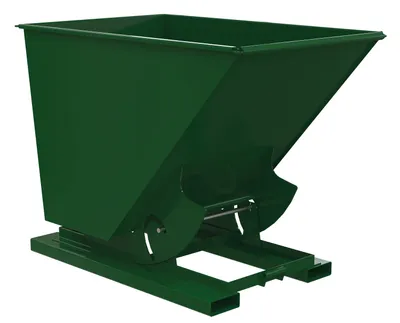 Vestil Steel Light Duty No Bump & Dump Hopper 1-1/2 Cubic Yard 2000 Lb. Capacity Hunter Green