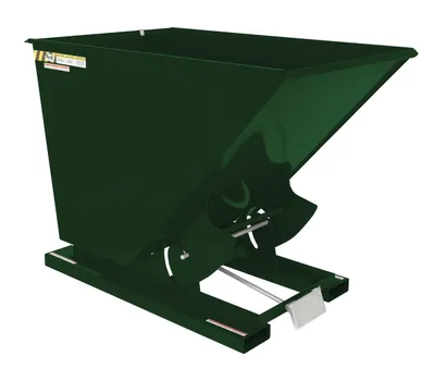 Vestil Steel Medium Duty Self Dumping Hopper 1-1/2 Cubic Yard 4000 Lb. Capacity Hunter Green