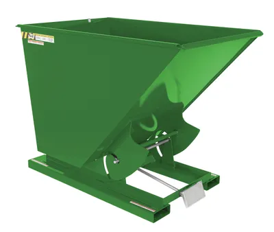 Vestil Steel Medium Duty Self Dumping Hopper 1-1/2 Cubic Yard 4000 Lb. Capacity Green