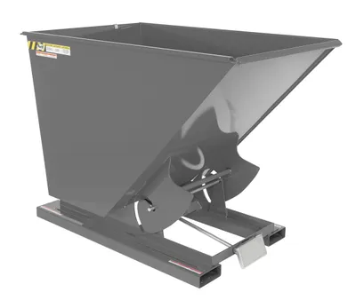 Vestil Steel Medium Duty Self Dumping Hopper 1-1/2 Cubic Yard 4000 Lb. Capacity Battleship Gray