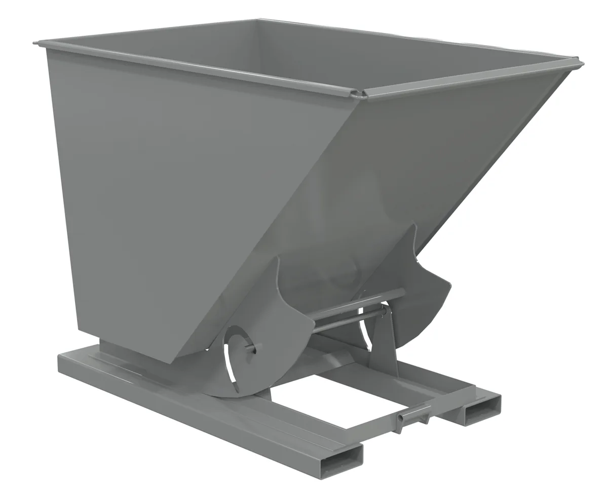 Vestil D-150-MD-NB-GY-SG d-style hoppers, no bump & dump