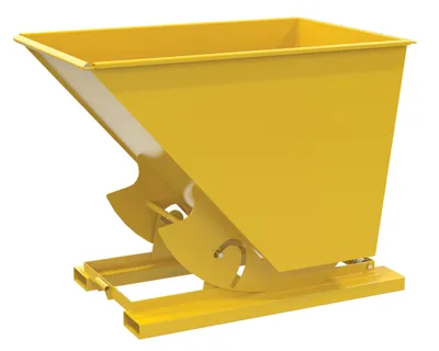 Vestil Steel Medium Duty No Bump & Dump Hopper 1-1/2 Cubic Yard 4000 Lb. Capacity Yellow
