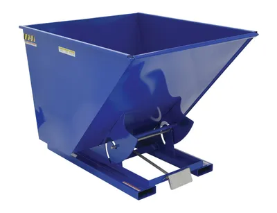 Vestil Steel Heavy Duty Self Dumping Hopper 2 Cubic Yard 6000 Lb. Capacity Blue