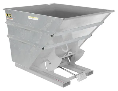 Vestil Steel Heavy Duty Self Dumping Hopper 2 Cubic Yard 6000 Lb. Capacity Galvanized