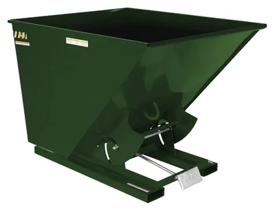 Vestil Steel Heavy Duty Self Dumping Hopper 2 Cubic Yard 6000 Lb. Capacity Hunter Green
