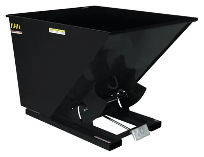 Vestil Steel Light Duty Self Dumping Hopper 2 Cubic Yard 2000 Lb. Capacity Semi Gloss Black