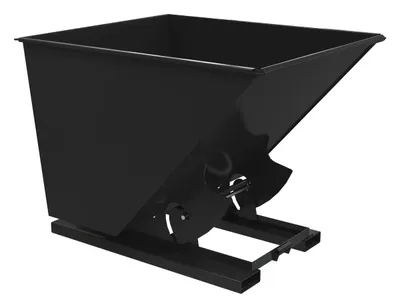 Vestil Steel Light Duty No Bump & Dump Hopper 2 Cubic Yard 2000 Lb. Capacity Semi Gloss Black