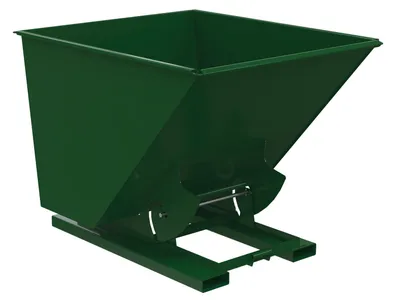 Vestil Steel Light Duty No Bump & Dump Hopper 2 Cubic Yard 2000 Lb. Capacity Hunter Green