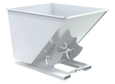 Vestil Steel Light Duty No Bump & Dump Hopper 2 Cubic Yard 2000 Lb. Capacity White