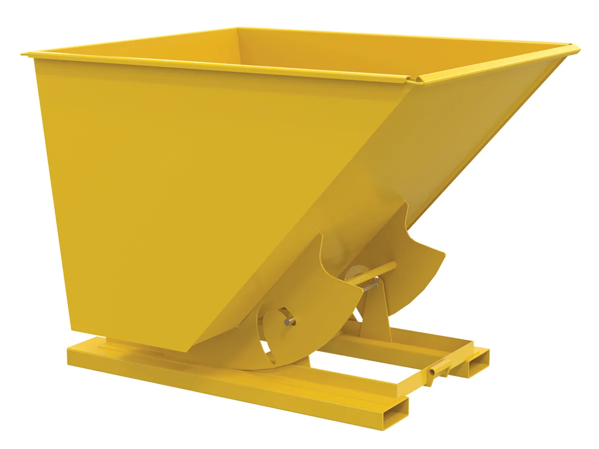 Vestil D-200-MD-NB-YEL d-style hoppers, no bump & dump