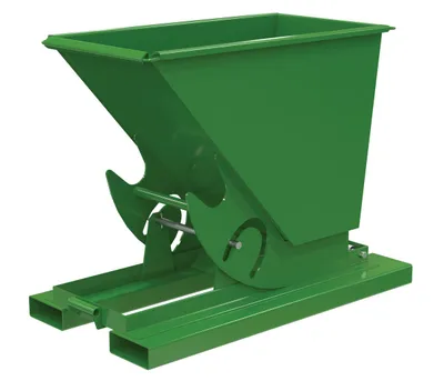 Vestil Steel Heavy Duty No Bump & Dump Hopper 1/4 Cubic Yard 6000 Lb. Capacity Tractor Green