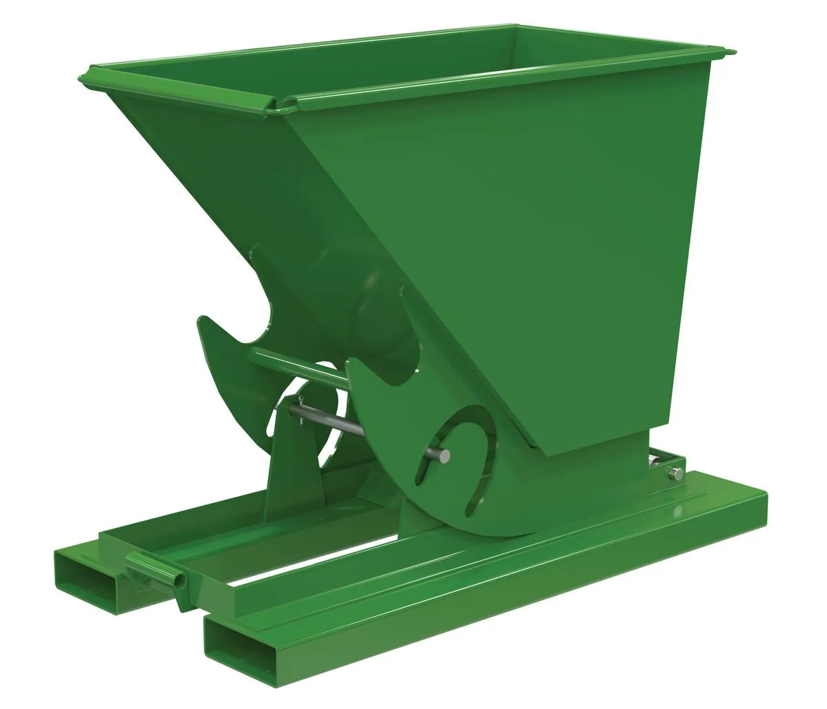 Vestil D-25-HD-NB-GRN-T d-style hoppers, no bump & dump