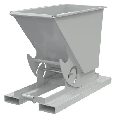 Vestil Steel Heavy Duty No Bump & Dump Hopper 1/4 Cubic Yard 6000 Lb. Capacity Machine Gray