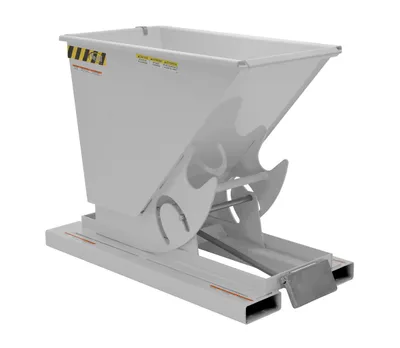 Vestil Steel Heavy Duty Self Dumping Hopper 1/4 Cubic Yard 6000 Lb. Capacity Silver Lining